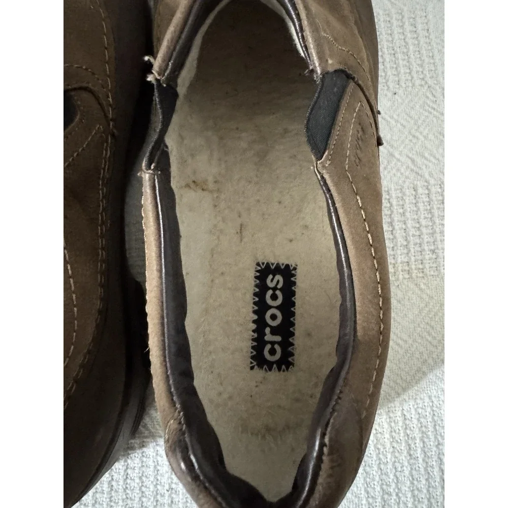 Crocs Men's Low Slip‎ On Sneaker Shoes Brown Size 12